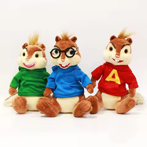 New 25cm Alvin and the Chipmunks Halloween Plush Toys Kawaii Fluffy Chipmunks Stuffed Animals Birthd