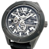 オリエント東方錶 RK-BZ0002B/F8F6-UAA0 前衛鏤空動力儲存腕錶，不鏽鋼/皮革錶殼，自動機械機芯，黑色錶盤/黑色皮革/尼龍錶帶，男款