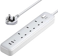 UGREEN Surge Protector Power Strip, 3 Outlets Extender with 1 USB-C and 2 USB-A Ports, 30W GaN PD Charger, 2M Extension Cord Socket, SG/MY/UK Plug Power Board, for iPhone 15, Galaxy S24, Home, Office