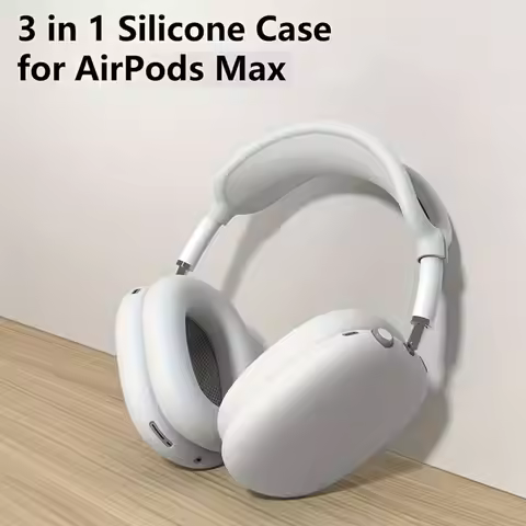3in1 Silicone Clear Cover For AirPods Max Case Shockproof TPU Ear Pad Ear Cups Headband Coque For Ap