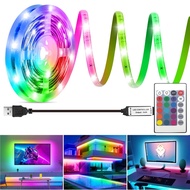Led Strip Lights 2M 5050 RGB 5V USB Powered Music Sync RGB TV Backlight App with Remote for Room Col