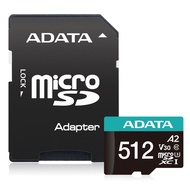 記憶卡ADATA microSDXC 512GB UHS-I U3 A2 V30 100MB&amp;s (附轉卡)