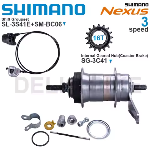 SHIMANO NEXUS Internal Geared Hub SG-3C41 Shift Lever SL-3S41E SM-BC06 3-speed and 16T Original part