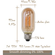 CTKcom T45 E26 Amber Antique LED Edison Light Bulb,T14 LED Tubular Vintage Antique Dimmable led Bulb