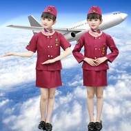 Captain Costume Children's Captain Uniform Navy Uniform Catwalk Pilot Costume Performance Stewardess
