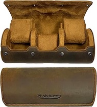 14-bis luxury Watch Roll Travel Case | Genuine Leather | 3 Slots Storage Organizer and Display | For