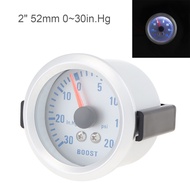 2 Inch 52mm 0-30in.Hg / 0-20PSI Auto Car Turbo Boost Gauge Meter