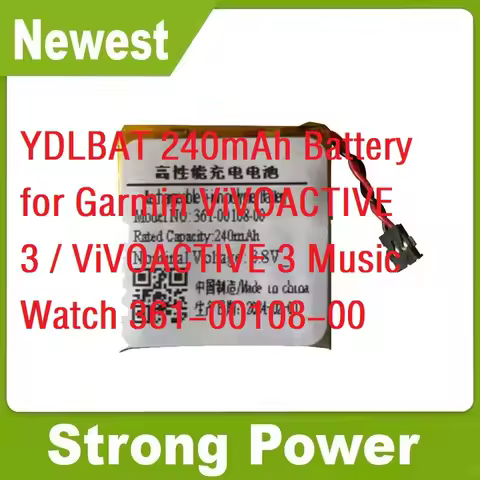 YDLBAT 240mAh Battery for Garmin ViVOACTIVE 3 / ViVOACTIVE 3 Music Watch 361-00108-00