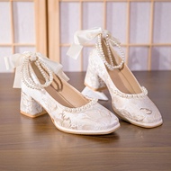 In the spring of 2023 Mary Jane shoes woman with wind restoring ancient2023 spring Mary Jane shoes W