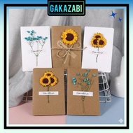 [Combo of 2] 3D Handmade Dried Flower Cards - Greeting Cards 10x15cm, Birthday Gift Cards, Meaningfu