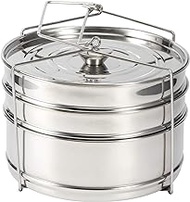 Stackable Steamer Insert Pans with Sling,Instant Pot Steamer Pressure Cooker Accessories Instant Pot Insert Pans Pot in Pot, Baking, Casseroles, Lasagna Pans,Cook 3 dish at a time