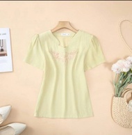 Áo kiểu thiết kế mềm mại dịu dàng chất liệu Linen thương hiệu Thiều Hoa AN5Y0336