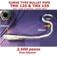 LY TMX 155 Full Exhaust System Muffler,Open Muffler Curve Type