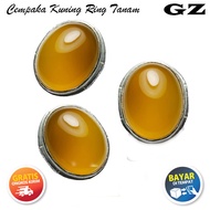 Cincin Batu Akik Cempaka Madu Super Kristal Size Mumbul Ring Tanam