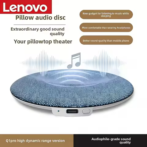Lenovo Ultra Slim Under Pillow Speaker Bone Conduction Hifi Sound Bluetooth 5.4 Wireless Noise Reduc