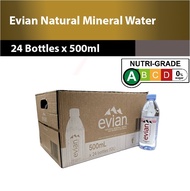 Evian Natural Mineral Water 24 bottles x 500ml