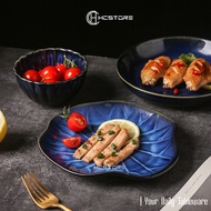 HCSTORE CERAMIC DINNER PLATES AND BOWLS SERIES BLUE SAPPHIRE ELEGANT MINIMALIST COLLECTION SUITABLE 