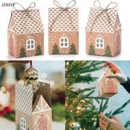 【SEBG】 10PCS Kraft Paper House Shape With Ropes Candy Gift Bags Cookie Bags Packaging Boxes Christmas Tree Pendant Party Decor Hot