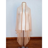 Slayer bridal veil/ bridal veil elegant bridal hijab/ bridal veil MOCCA bridal veil