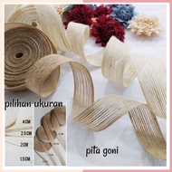 10 Yards - BROWN - WHITE JUTE RIBBON YUTE/ HESSIAN/ DECORATION MATERIAL BURLAP/