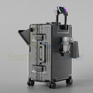 包送貨-2024新款 20-26吋 前開蓋行李箱【六大功能+前開蓋+杯架+支架+充電+刹車+幹濕分離】 行李喼 #Luggage case #旅行喼 #旅行箱 #萬向輪拉桿箱 #結婚密碼箱 #trun