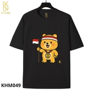 KAUNIX ADULT T-shirt (KHM049) August 2025 Indonesian Independence Day 3D T-shirt Screen Printed T-sh