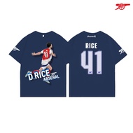 Arsenal Rice Gunners 25-26 Season Football Short Sleeve T-Shirt for Men and Women. Short Sleeve Shir