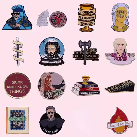 Pin Club | Movie Metal Badge Thrones Animal Book Feminist Enamel High Quality Brooch Lapel Clothing 