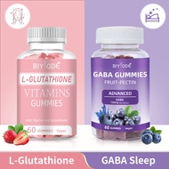 BIYODE L-GLUTATHIONE SKIN VITAMINS GABA DEEP SLEEP GUMMIES ปราศจากน้ำตาล ลดความเสียหายจากรังสี UV