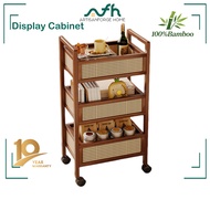 ARTISANFORGE HOME Storage Trolley 3 Tier Kitchen Organizer Cart Slim Rolling Rack Multi Purpose Home