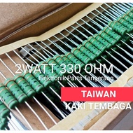 (10 pieces) 2WATT 330 OHM TAIWAN RESISTOR COPPER LEGS 2W 330 OHM 2WATT RESISTOR 330 OHM TAIWAN RESIS