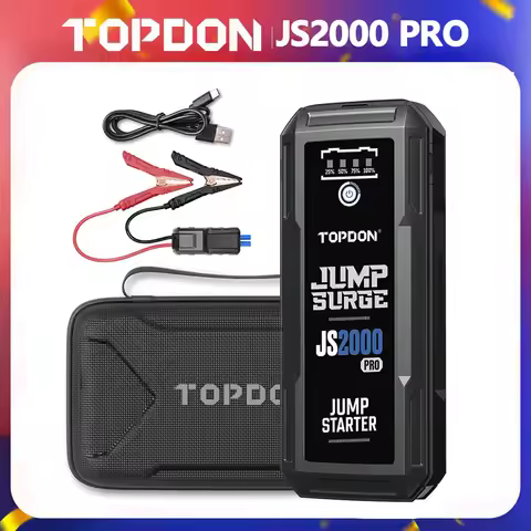 TOPDON JS2000PRO 2500A Jump Starter Power Bank Car Starting Device 16000Mah For 8.0L/6.0L Emergency 