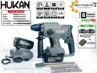 Máy khoan đục bê tông pin HUKAN RH2900BL Không chổi than Tặng 5 Mũi khoan đục có anti kickback chống