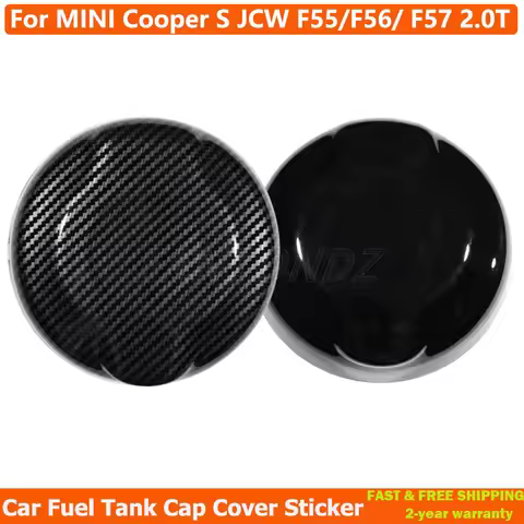 ABS Plastic Carbon Pattern/Gloss Black Sticker Car Fuel Tank Cap Cover For MINI Cooper S/SD JCW F55 
