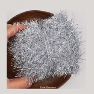 Silver Yarn for Crochet Christmas Yarns Glitter Yarn Metallic Yarn for Bag Knitting Yarn Sequin Shin