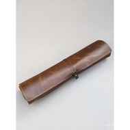 Leather Knife Roll Bag for Chefs – Professional Chef Knife Case with Buckle Strap, Durable Vintage B