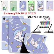 สำหรับ Samsung Galaxy Tab S2 8.0 "9.7" S7 S8 11.0 "S7 + S8 + S7FE 12.4" Tab A6 10.1 "10.5" 10.4 "2016 2019 2021 X700 T500 X200 T580 Tab E 9.7" t560แท็บเล็ตการ์ตูนน่ารัก Kids Folio Stand กันกระแทก PU Leather Case Cover