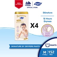 Skinature by Drypers Baby Diapers Speedy Absorption- M size (152pcs) (Pants) {6-12kg} (4 Packs)