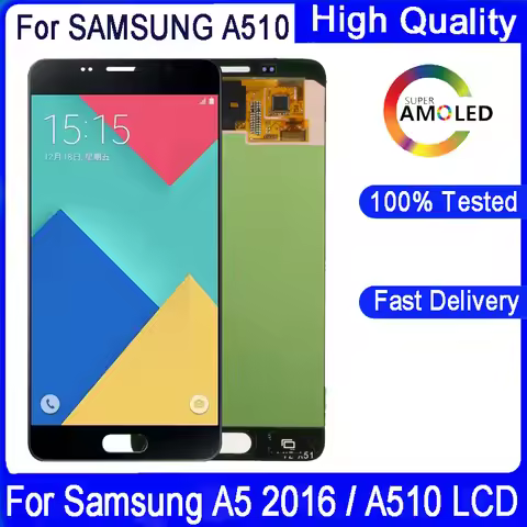 5.2'' Super AMOLED For SAMSUNG A5 2016 A510 A510F A510M SM-A510F LCD Display Touch Screen Digitizer 