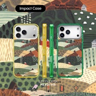 Patchwork Hills Case Lemon Yellow Grass Green Clear Hard Magnetic Suction Impact Case For Apple IPho