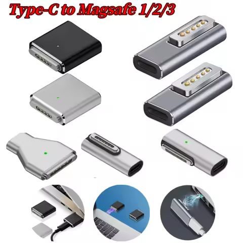 Type-C Female to Magnetic USB PD 140W PD Fast Charging Adapter Connector Female to Magsafe 3 2 1 for