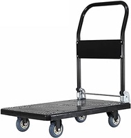 Platform Trucks Portable Push Dolly, Hand Truck Capacity Weight 300kg, Folding Platform Trolley, For Easy Storage Luggage Moving Warehouse, With Mute Wheels