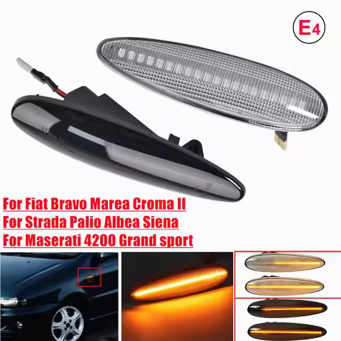 2X Dynamic LED Side Marker Indicator Turn Signal Light For Fiat Strada Marea Bravo Palio Albea Siena