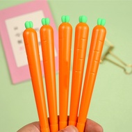 1pc cartoon carrot gel pen, black refill 0.5mm gel pen, stationery, school supplies