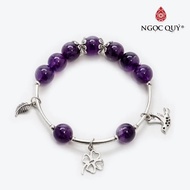 4-leaf clover charm Amethyst bracelet - Precious Jade