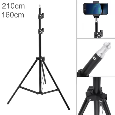 160cm 210cm Selfie Ring Fill Light Metal Tripod Photography Light Stand Fit for Live / Photo Studio 