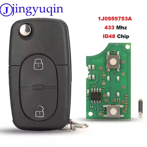 jingyuqin 2B Remote Car Key Keyless For VW Volkswagen Golf MK4 Passat 1998 1999 2000 2001 1J0959753A
