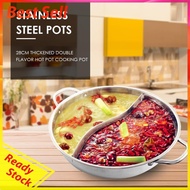 Stainless Steel Single-layer Mandarin Duck Soup Fondue Hot Pot Kitchen Cookware