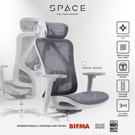 SPACE Ergonomic Chair - 4 Years Official Warranty (Office Chair, Adjustable Lumbar Chair, Mesh Chair