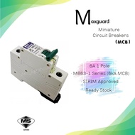 MAXGUARD 6A/ 10A/ 16A/ 20A/ 32A 1 POLE 6KA MCB (TYPE C)